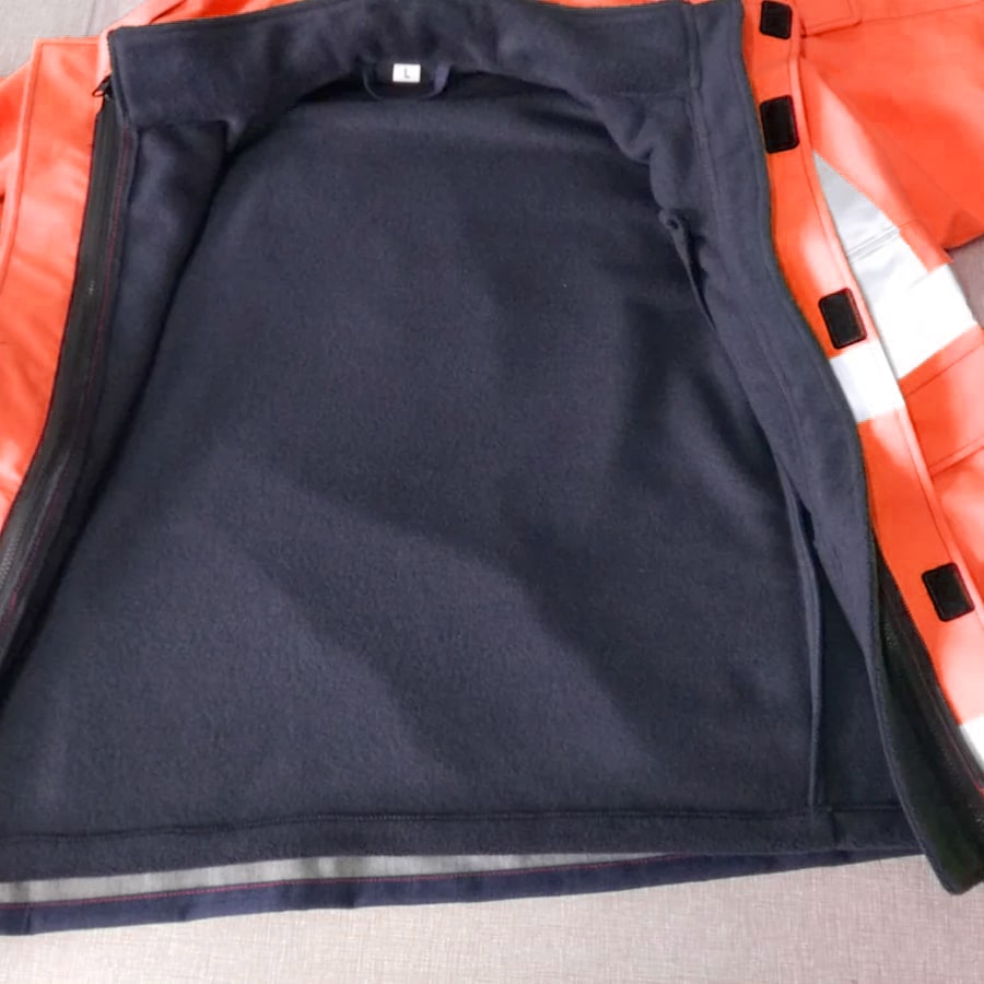 PRO ARC FR/ARC CAT 3 Breathable High Visibility Rainwear Coat Orange/Navy