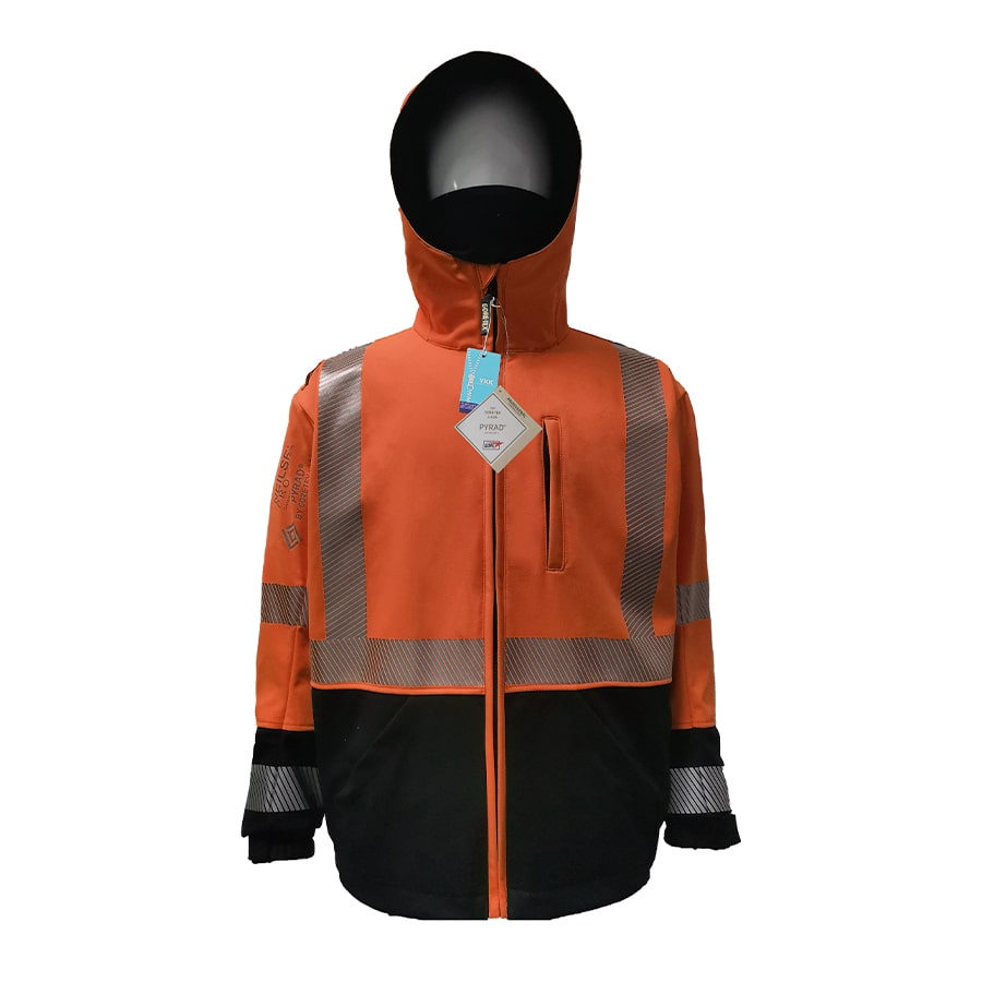 Neilsen FR/ARC-Rated Hi-VIS Orange/Black Softshell Fleece made with PYRAD® WINDSTOPPER® Fabric by GORE-TEX LABS