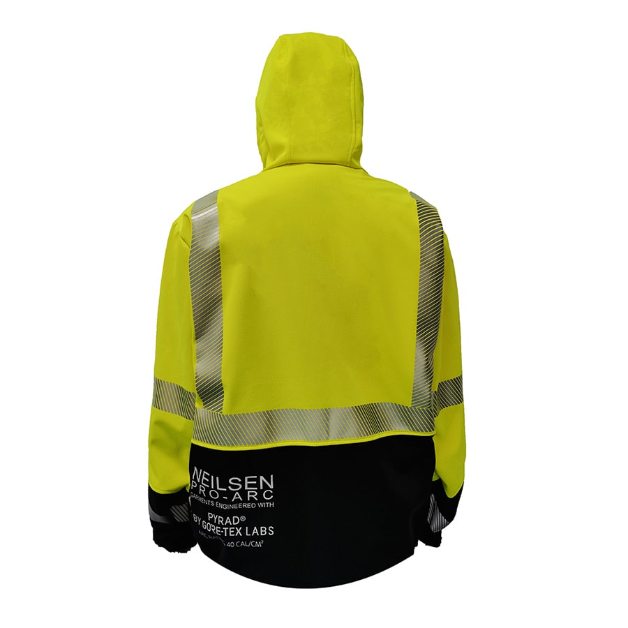 Neilsen FR/ARC-Rated Hi-VIS Yellow/Black Softshell Fleece made with PYRAD® WINDSTOPPER® Fabric by GORE-TEX LABS