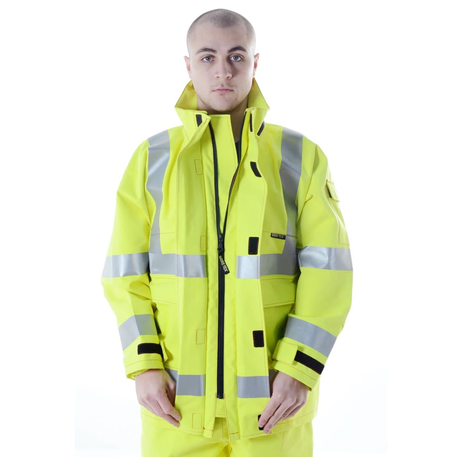 GORE-TEX PYRAD® EXTREME CAT 3 FR/ARC Rated Breathable High Visibility Rainwear Coat Yellow/Black