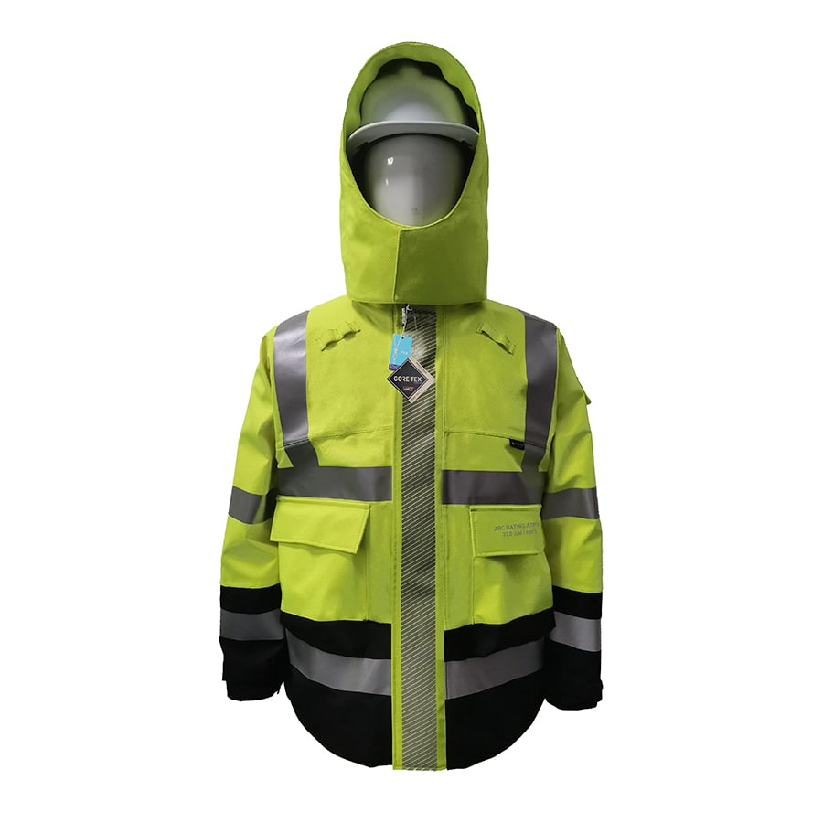 GORE-TEX PYRAD® 4SEASON CAT 3 FR/ARC Rated Breathable High Visibility Rainwear Bomber Jacket Yellow/Black