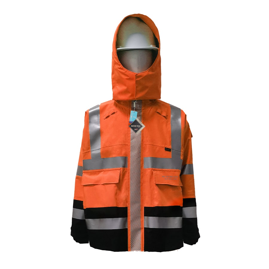 GORE-TEX PYRAD® 4SEASON CAT 3 FR/ARC Rated Breathable High Visibility Rainwear Coat Orange/Black