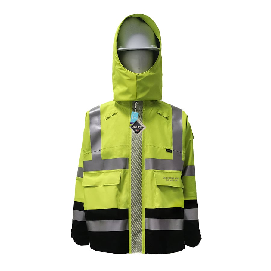 GORE-TEX PYRAD® 4SEASON CAT 3 FR/ARC Rated Breathable High Visibility Rainwear Coat Yellow/Black