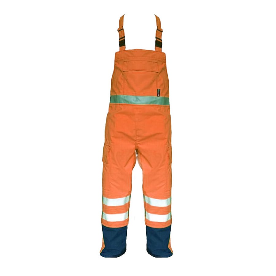 PRO ARC FR/ARC CAT 3 Breathable High Visibility Rainwear Bib Trouser Orange/Navy