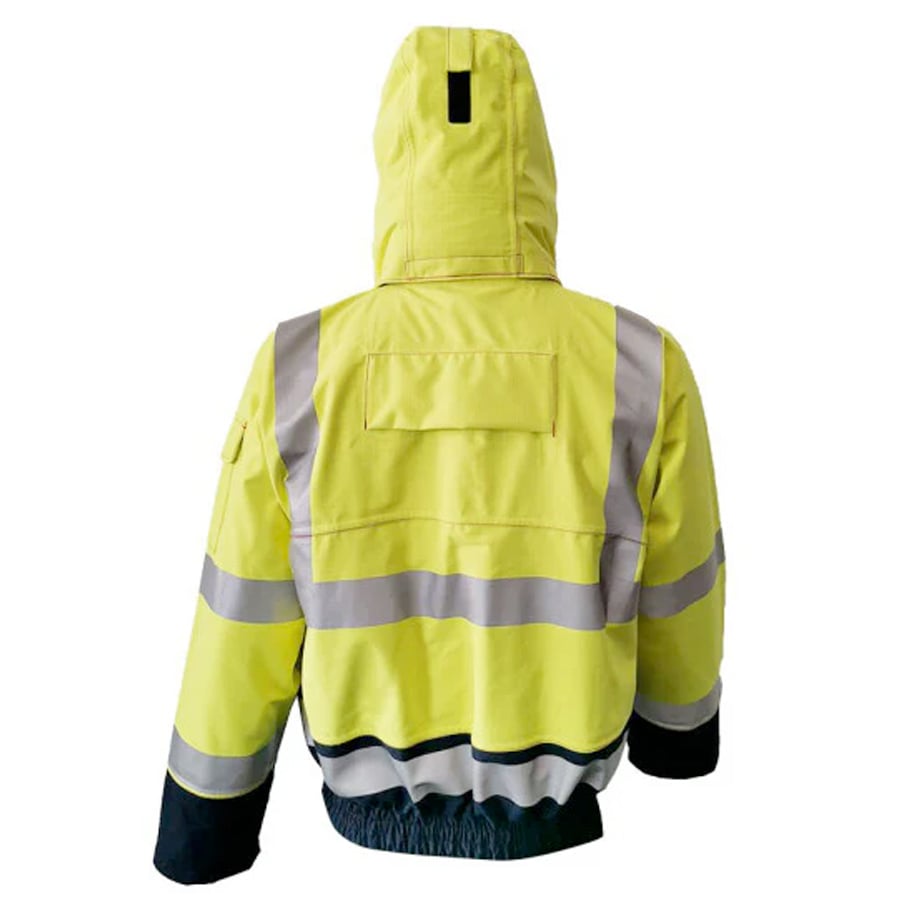 PRO ARC FR/ARC CAT 3 Breathable High Visibility Rainwear Coat Yellow/Navy